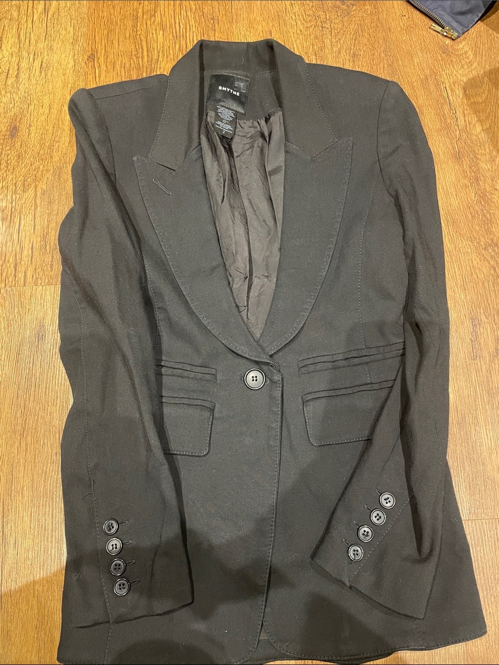 Smythe Black Women's Single-Button Tailored Blazer